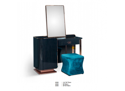 Schminktisch Hocker Holz Textil Schlofzëmmer Kreativ Modern Design Miwwelen Luxus
