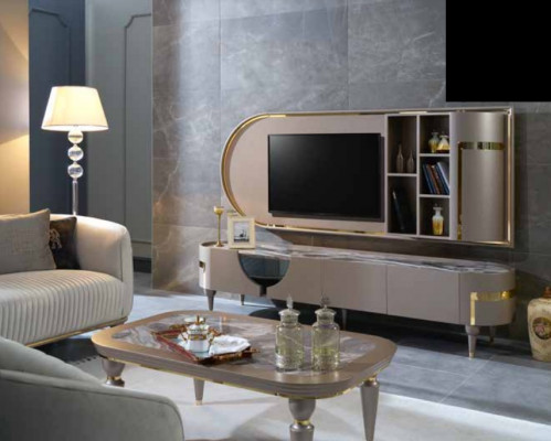 TV Schaf Lowboard RTV Miwwelen Schief Wunnzëmmerschaf Sideboard Kommode Nei