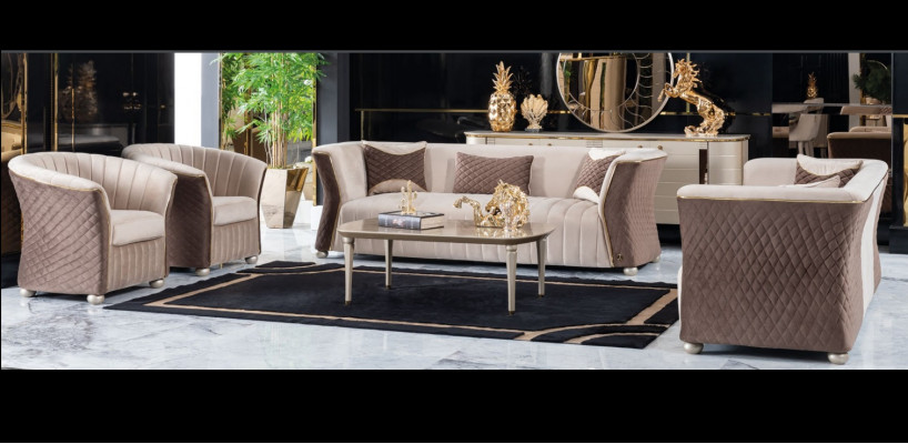 Modernen Luxus elegant Sëtzgrupp 3+3+1+1 Sëtzer Design Sofas Polstermöbel Sofasen