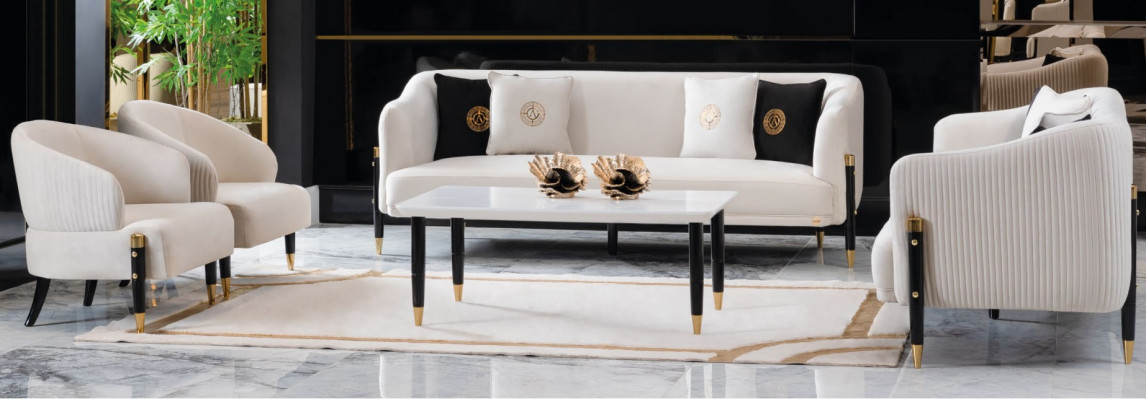 Garnitur Design Sofas Sofa Couch Samt Polster Sëtz 3+3+1+1 Sëtzer Sofagarnitur