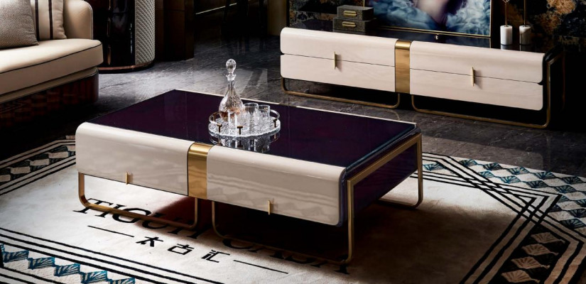 Canapé Dësch Sofa Niewendësch Luxus Holz Wunnzëmmer Edelstol Modern
