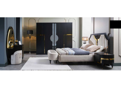 Bett 2x Nuetsdësch 3tlg. Set Design Luxus Komplett Sets Schlofkummer Komplett