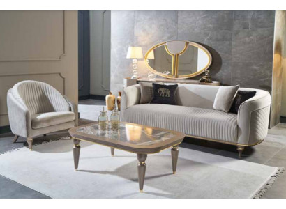 Sofagarnitur 3+1 Sëtzer Sofaen am italienesche Stil Designer Polster Sofae Nei