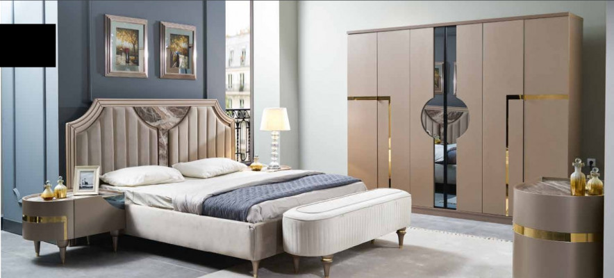 Miwwelen Modern Luxus Better Neit Bett 2x Nuetsdësch 3 Deeler Schlofzëmmer Set Design