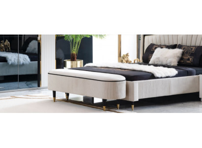 Hocker Polster Sëtz Design Textil Relax Luxus Fousshocker Sofa Sëtzbank Stoff