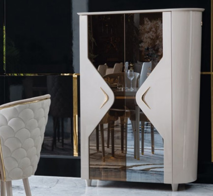 Vitrinen arméiert Schaf Eechtech Anrichte Vitrin Massiv Iesszëmmer Miwwelen Massivt Holz