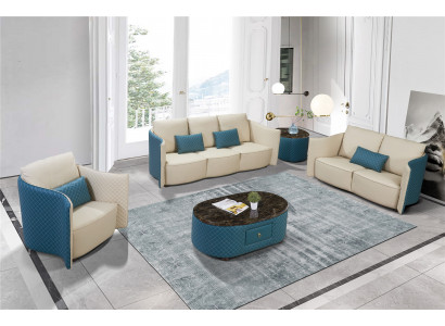 Sofagarnitur 3+2+1 Sëtz Sofa Sëtz Polster Canapé Garnitur Modern Couchen Nei