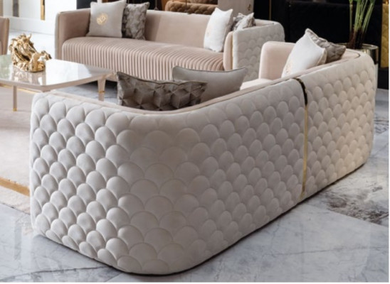 Drei-Sëtz Couch Polster Luxus Sofa Sëtz Sofas Zëmmer Miwwelen 3er Italien Design