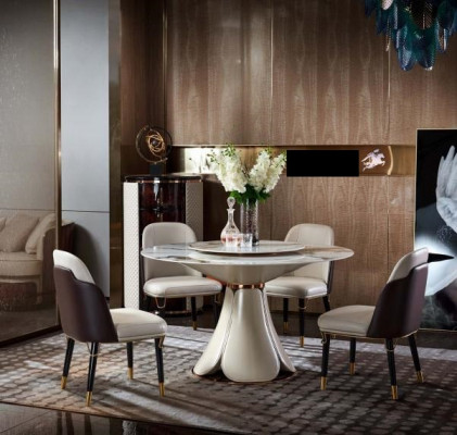 Stull Set 4x Still Mëllech Lieder Luxus Iesszëmmer Nei Kreativt Design