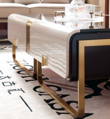 Canapé Dësch Sofa Niewendësch Luxus Holz Wunnzëmmer Edelstol Modern