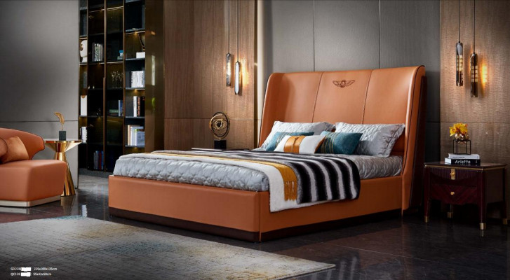 Bett Orange Schlofkummer Nei Kreativ Modern Design Miwwelen Holz Luxus Better