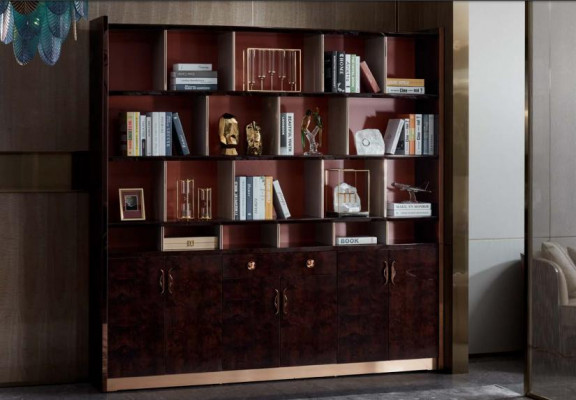 Büroschaf Braun Holz Aarbechtszëmmer Braun Modern Design Miwwelen Luxus Schaf