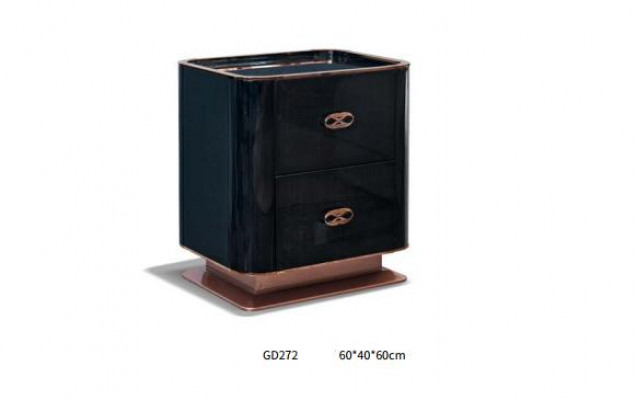 Bett 2× Nuetsdësch Lieder Holz Schlofkummer Liederbett Modern Design Miwwelen