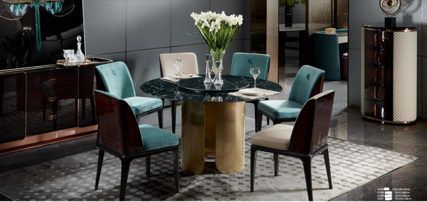 Stull Blo Iesszëmmer Modern Still Design Miwwelen Luxus Designer Ariichtung Nei
