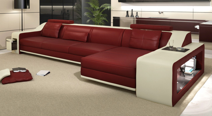 Designer Sofa Couch Ecksofa mat Hocker Wunnlandschaft Polster Garnitur