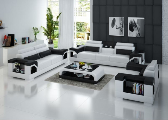Liederpolster Canapéen Sofa Luxus Sofa Set Wunnzëmmer 3+2 Set