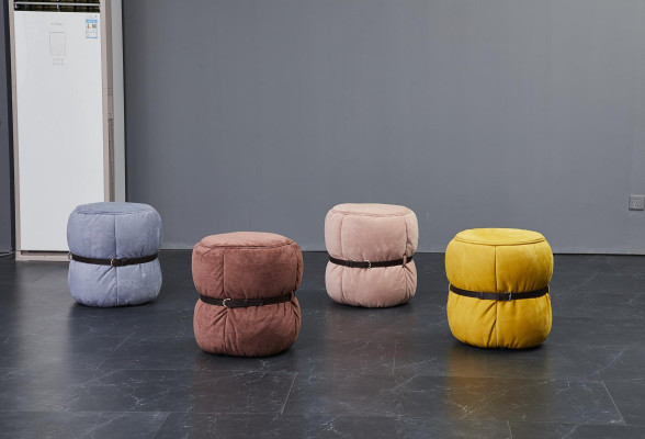 Design Hocker Sëtzpouf Wunnzëmmer Designer Ronde Modern Fousshocker