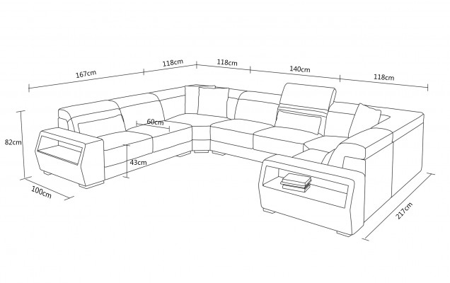 Ecksofa Lieder Canapé Couch Polster Eck Sëtz Wunnlandschaft Garnitur-U-Form