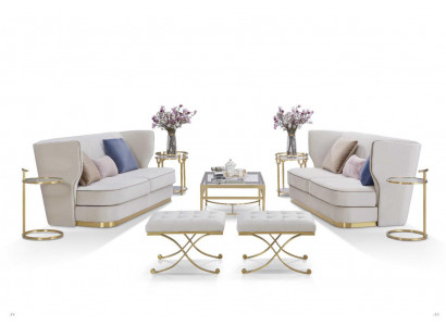 Designer Sofa Sofagarnitur 2+2 Sëtzer Couch Polster Garnitur Nei Miwwelen