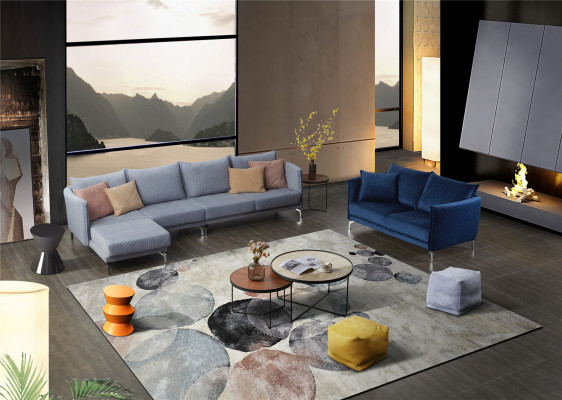 Modern Eckcouch-Set L-Form Polstersëtz Eck Couch Garnitur Textil.