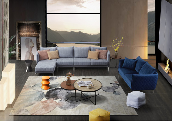 Modern Eckcouch-Set L-Form Polstersëtz Eck Couch Garnitur Textil.