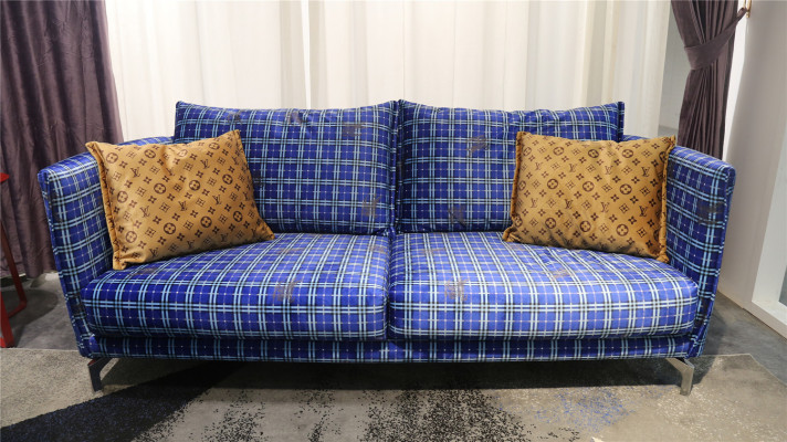 Design Polster Luxus Sëtz Sofa Canapé Textil Sofa 2 Sëtz nei