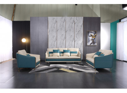 Sofagarnitur 3+1+1 Sëtzer Set Sofa Polster Couch Lieder Polster Garnitur