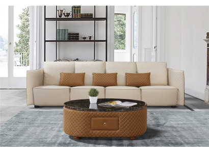 Sofa Couch 310cm Polster Sofas 5 Sëtz Textil Wunnzëmmer grouss XXL Couchen