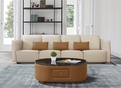 Sofa Couch 310cm Polster Sofas 5 Sëtz Textil Wunnzëmmer grouss XXL Couchen