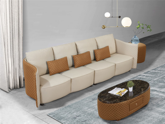 Sofa Couch 310cm Polster Sofas 5 Sëtz Textil Wunnzëmmer grouss XXL Couchen