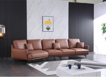 Ledercouch Wunnlandschaft Eckcouch L-Form Eck Set Garnitur Modern Couch