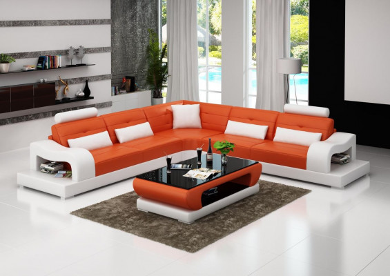 Ledersofa Couch Wunnlandschaft L Form Dekor Design Modern Sofa Eck Sofas