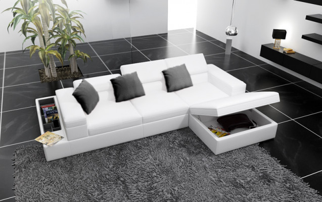 Eckcouch Polster Canapé Sitz Eck Ledercouch L Form Wunnlandschaft