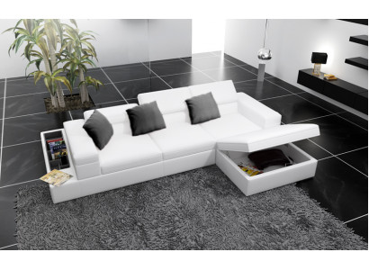 Eckcouch Polster Canapé Sitz Eck Ledercouch L Form Wunnlandschaft