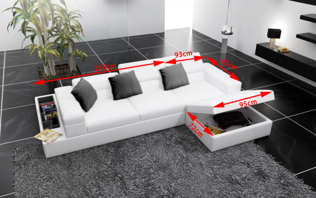 Eckcouch Polster Canapé Sitz Eck Ledercouch L Form Wunnlandschaft