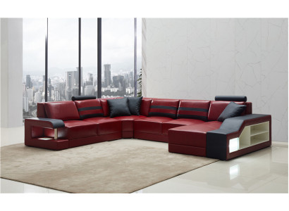 Moderne Sofa Eckgarnitur U-Form Polster Wénkel Canapé Designer Sitz Miwwelen Canapéen