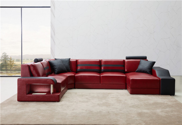 Moderne Sofa Eckgarnitur U-Form Polster Wénkel Canapé Designer Sitz Miwwelen Canapéen