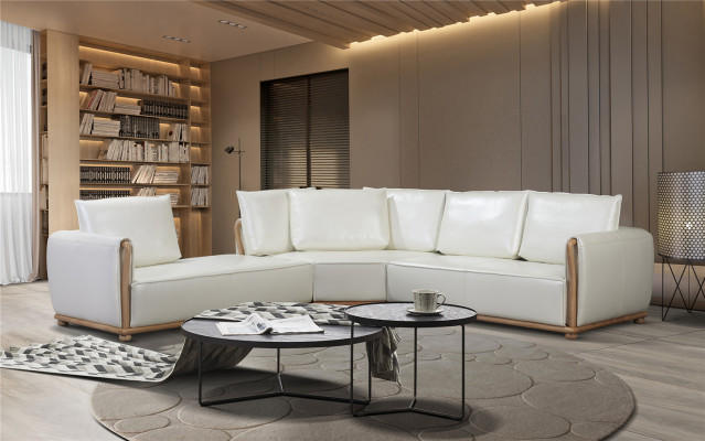 Designer Canapé Garnitur Canapé Ecksofa mat Hocker Polstersëtz Wunnlandschaft