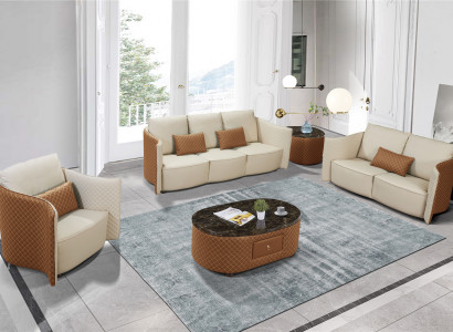 Sofa Garnitur 3+2+1 Sëtz Set Sofa Design Modern Polster Couchen Couch