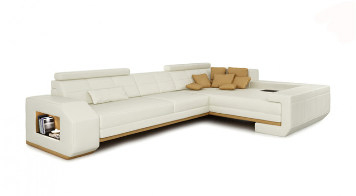 Sofa L-Form Ledersofa Couch Wunnlandschaft Garnitur Design Ecksofa