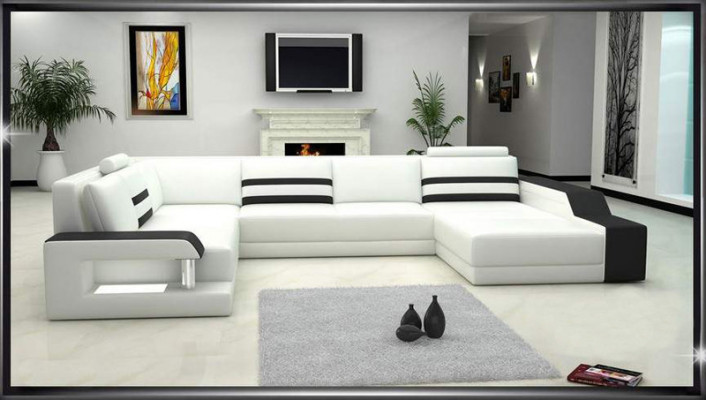 Eckcanapé Canapé Sofa Polster Eckgarnitur Wunnlandschaft Lieder Design Eck U Form