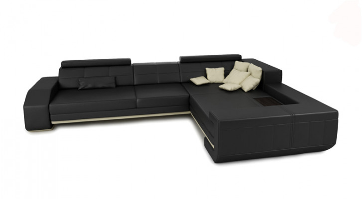 Sofa L-Form Ledersofa Couch Wunnlandschaft Garnitur Design Ecksofa