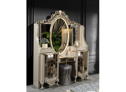 Schminktisch Konsolentisch Friséiertisch Friséierkommode Beige Holz Neien
