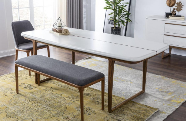 Iessdësch-Eck Iessgrupp Iesszëmmer Iessdësch Still Sideboard 10-Deel Holz Wäiss