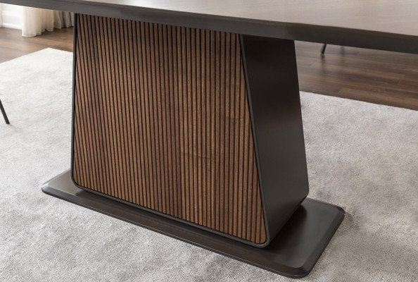 Iessgrupp Iesssall Iessdësch Dësch Still Set 7 Deeler Holz Brong Nei