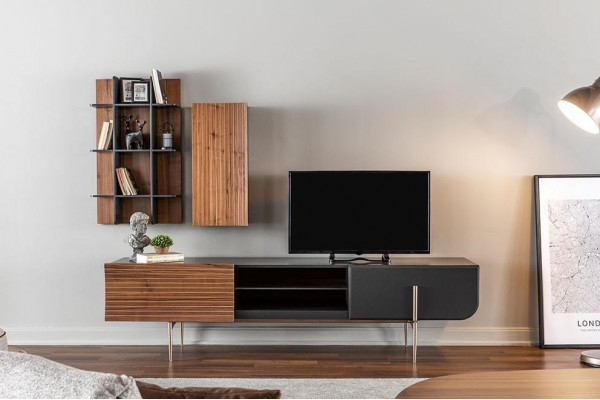 RTV Lowboard Fernseherständer Regal Sideboard Holz Modern Braun Wunnzëmmer