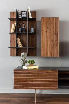 RTV Lowboard Fernseherständer Regal Sideboard Holz Modern Braun Wunnzëmmer