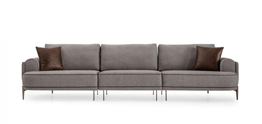 Däisëtzer Sofa 3-Sëtzer Stoffsëfa Sofas Modern Gro Stoff Coach Nei