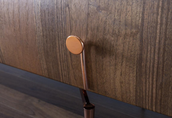 Sideboard Kommode Anrichte Spigel Holz Braun Anrichte Schief Set 2 Stéck.