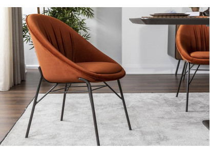 Garnitur Iesszëmmerstull Kichenstull Lenstull Still 6tlg Stoff Orange